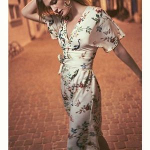 dRA Los Angeles Anthropologie Avian Kimono Floral Butterfly Midi Dress